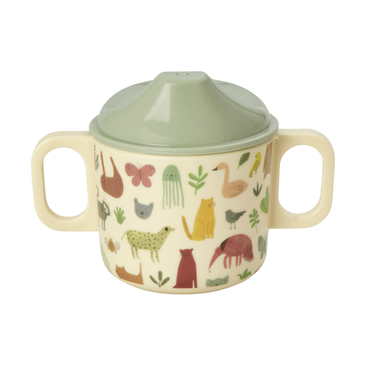 Tazza per bambini con due manici 20 cl Rice - Sweet Jungle Print-Cream - RICE