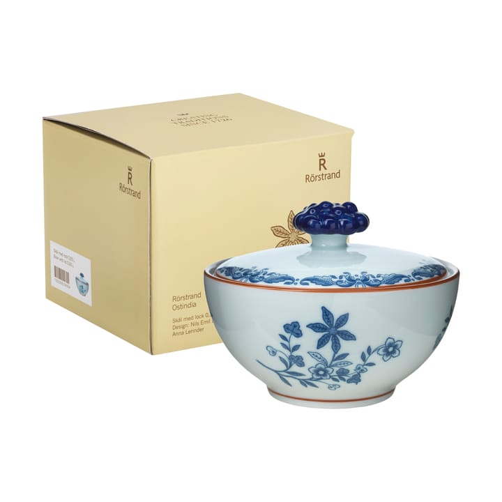 Carta regalo Ciotola Ostindia con coperchio 35 cl, Blu-bianco Rörstrand