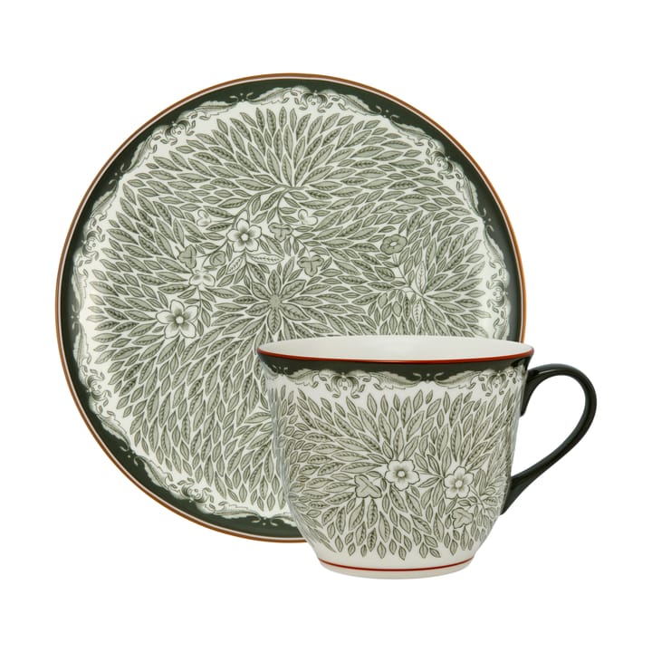 Tazza 40 cl e piatto Ø20 cm Ostindia Floris - Verde - Rörstrand