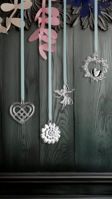 Cuore Intrecciato decorazione natalizia 6,5 cm - Placcato argento - Rosendahl