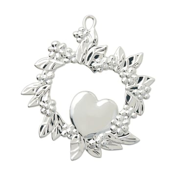 Decorazione natalizia cuore selvaggio 8 cm - Placcato argento - Rosendahl