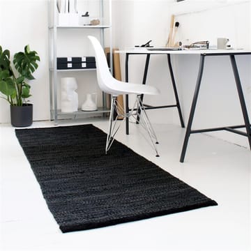 Tappeto Leather 65x135 cm - black (nero) - Rug Solid