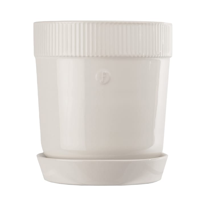 Vaso da fiori Elise con sottovaso, Ø 14 cm - Bianco - Sagaform