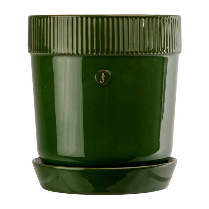 Vaso da fiori Elise con sottovaso, Ø 14 cm - Verde - Sagaform