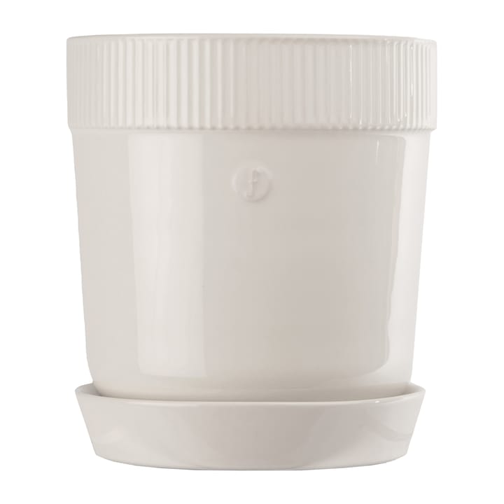 Vaso da fiori Elise con sottovaso, Ø 17 cm - Bianco - Sagaform