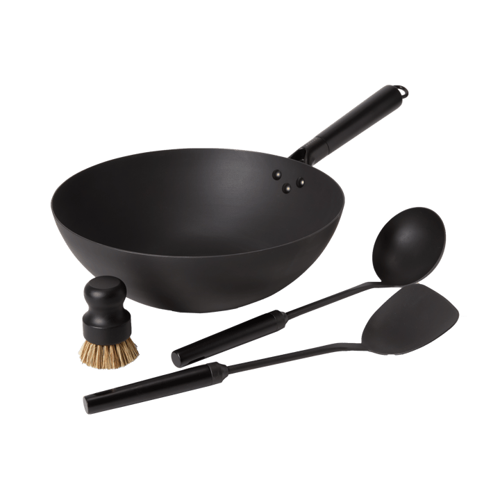 Set wok Satake in acciaio al carbonio - 57 cm - Satake