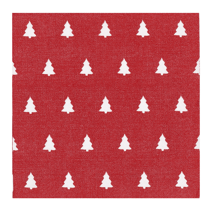 Tovagliolo 33x33 cm Linen Trees, confezione da 20, Red Scandi Essentials