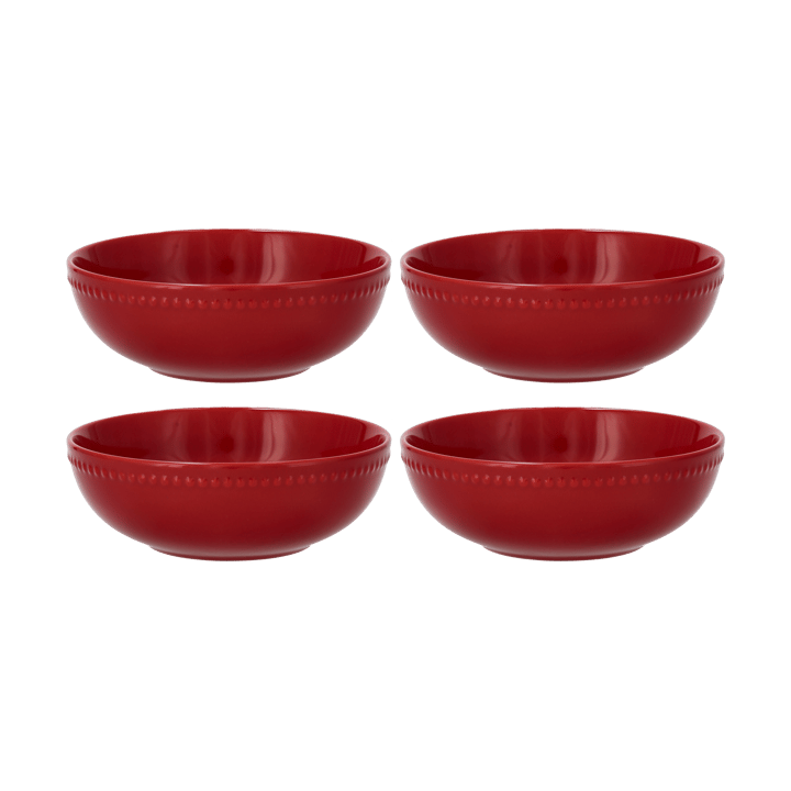 Ciotola colazione Dots 60 cl confezione da 4 - Rosso - Scandi Living