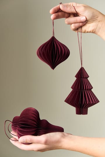 Decorazione per albero di Natale Onion, confezione da 4 - Rosso - Scandi Living