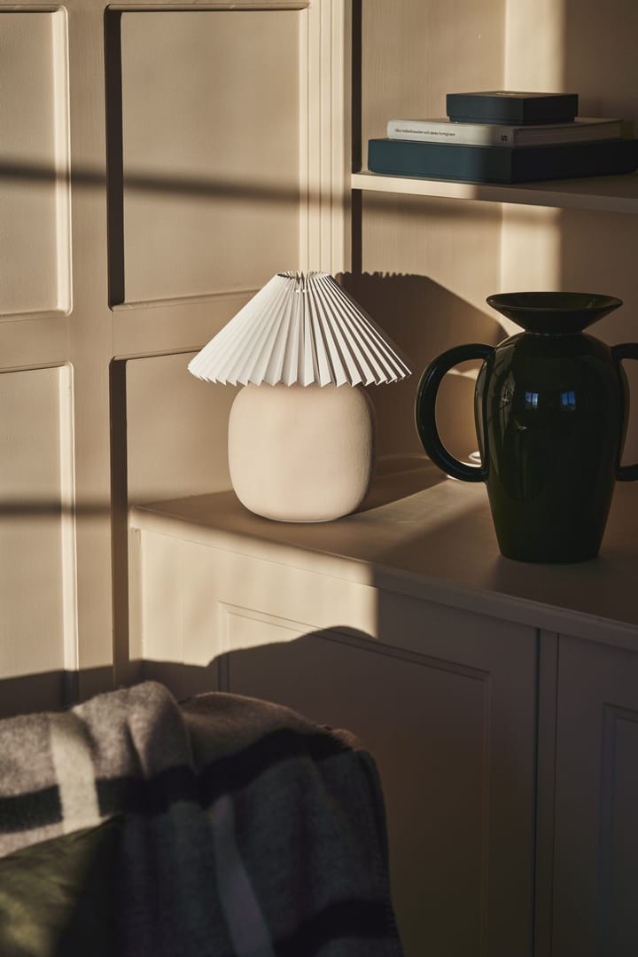 Lampada da tavolo Boulder 29 cm beige-pleated white Scandi Living