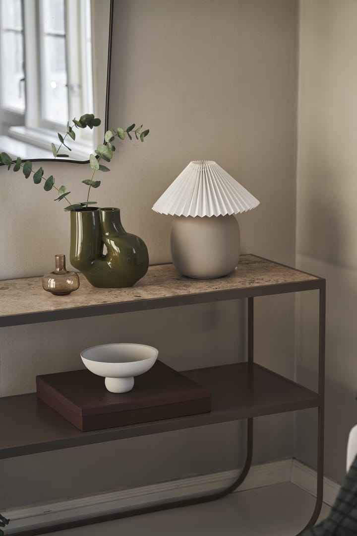 Lampada da tavolo Boulder 29 cm grey-pleated white, Piedistallo per lampada Scandi Living