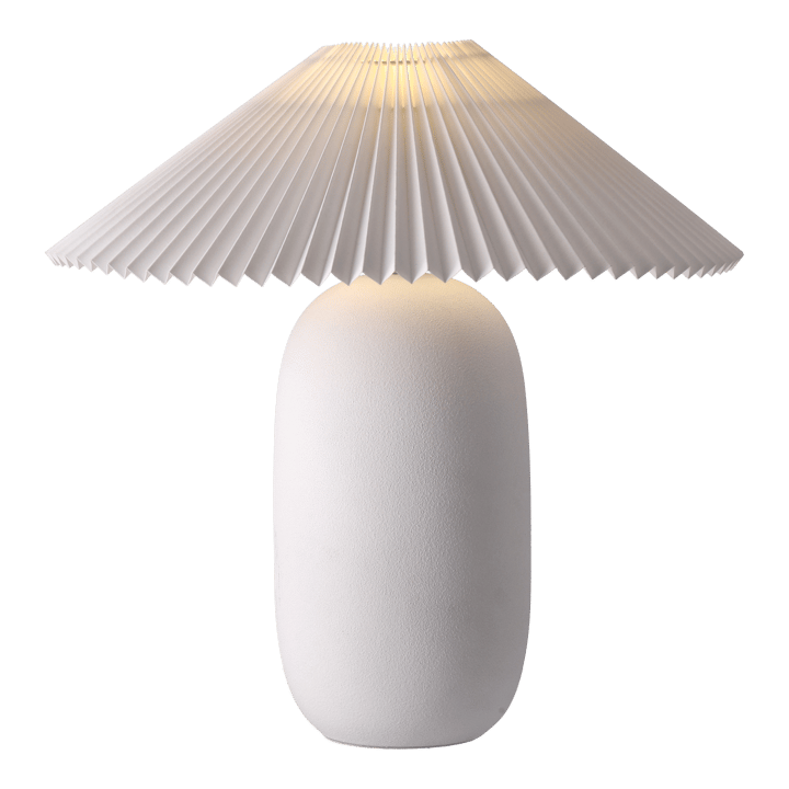 Lampada da tavolo Boulder 48 cm white-pleated white, Piedistallo per lampada Scandi Living