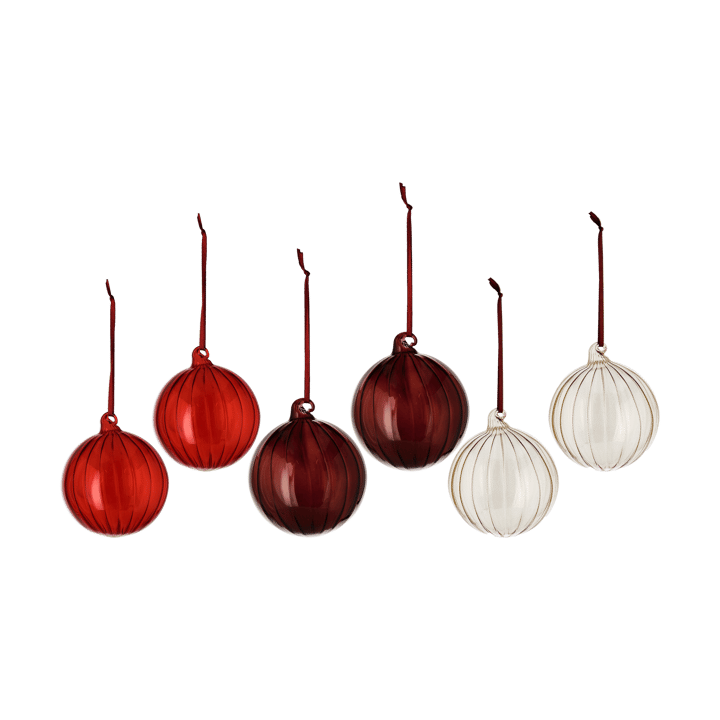 Pallina di Natale Clarity Ø 8 cm, confezione da 6 - Rosso - Scandi Living