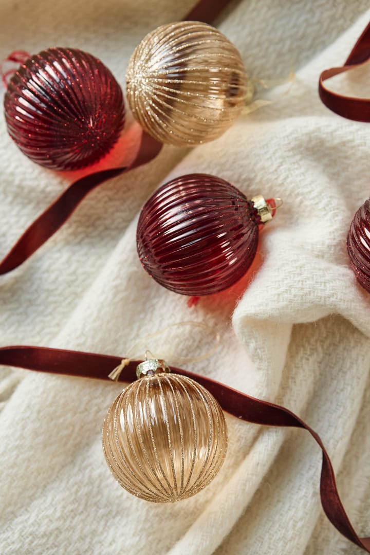 Palline di Natale Holiday baubles, confezione da 6, Rosso Scandi Living