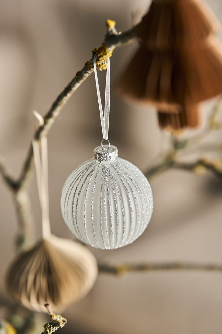 Palline di Natale Holiday baubles, confezione da 6, White Scandi Living