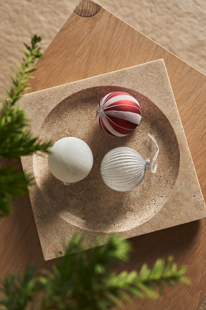 Palline di Natale Holiday baubles, confezione da 6, White Scandi Living