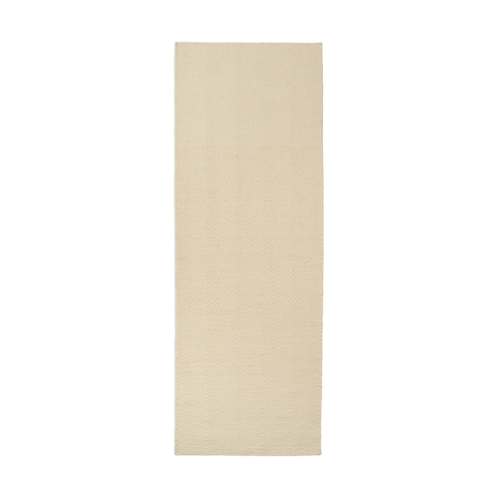 Tappeto in lana Furrow bianco naturale - 80x240 cm - Scandi Living