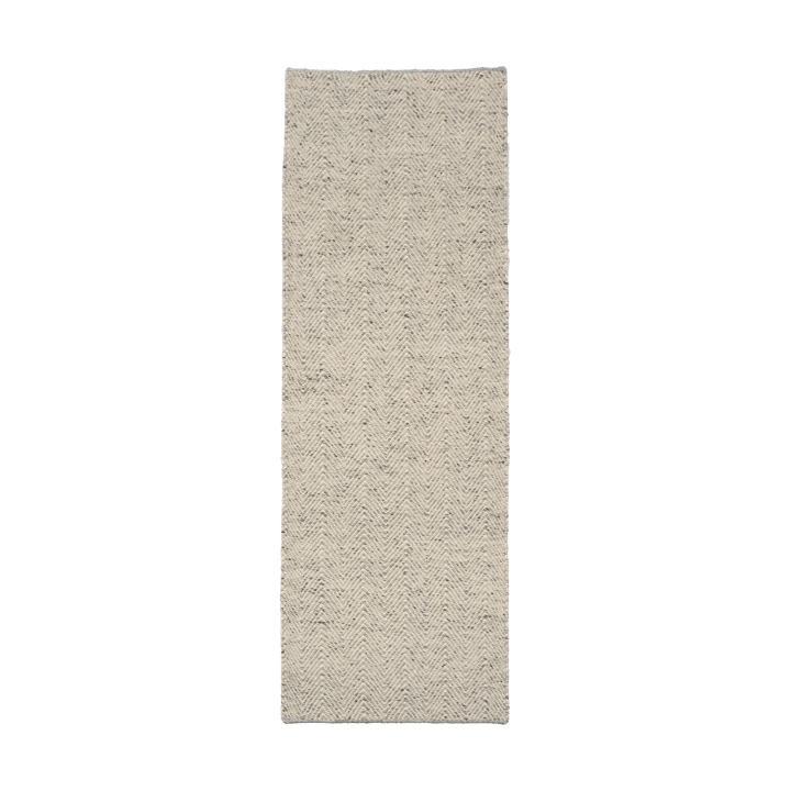 Tappeto in lana Furrow bianco naturale/grigio, 80x240 cm Scandi Living