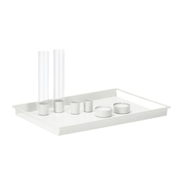 Vassoio con accessori Draw 22x32 cm - Bianco - Scandi Living