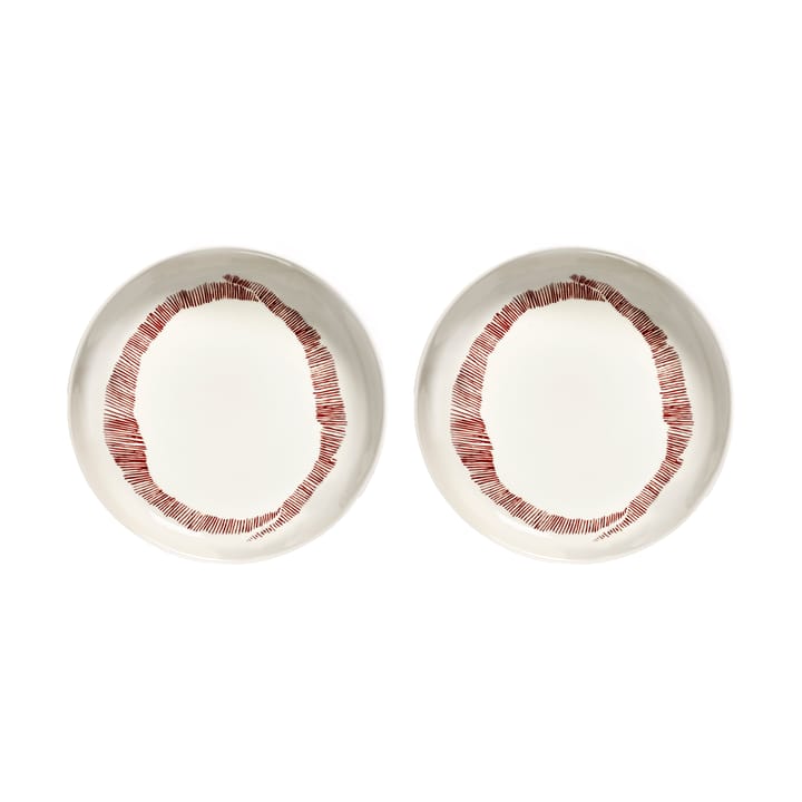 Piatto fondo Ottolenghi Feast Ø22 cm confezione da 2 - White stripes-red - Serax