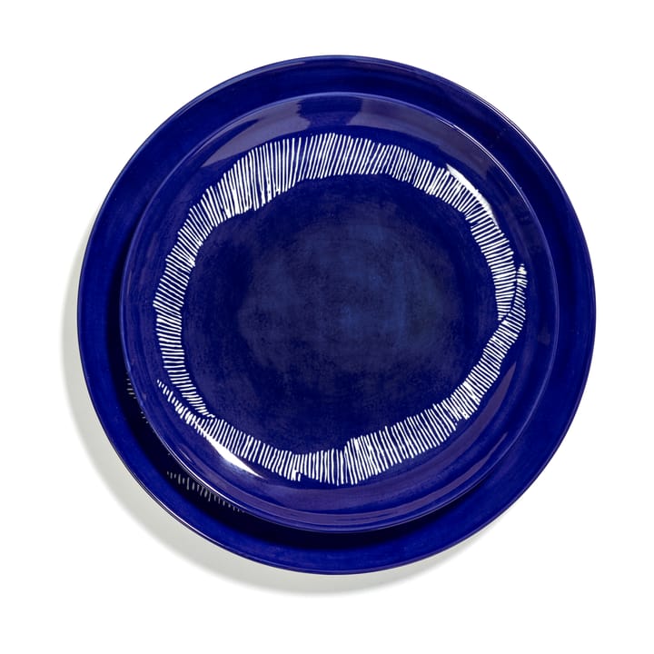 Piatto Ottolenghi Feast M Ø22,5 cm confezione da 2 - Dark blue stripes-white - Serax