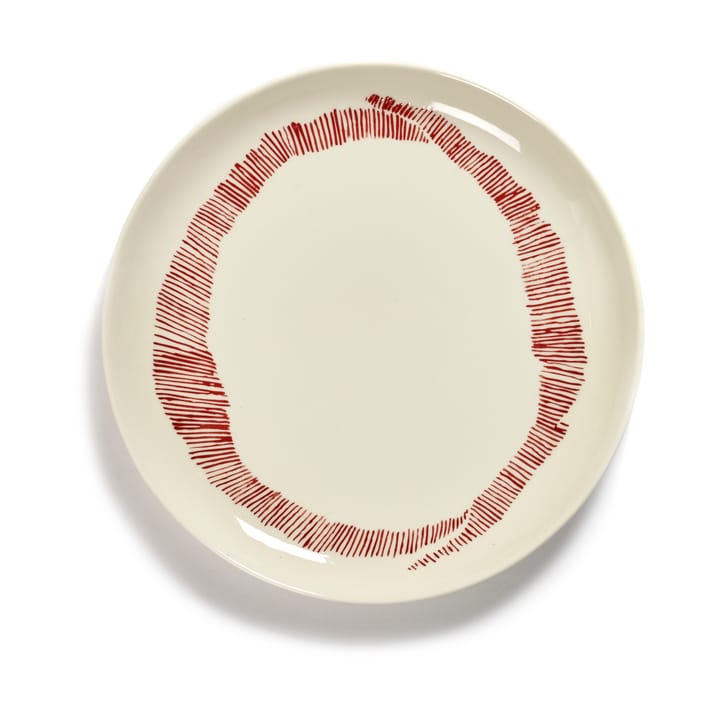 Piatto Ottolenghi Feast M Ø22,5 cm confezione da 2 - White stripes-red - Serax