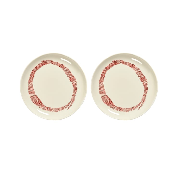 Piatto Ottolenghi Feast S Ø19 cm confezione da 2 - White stripes-red - Serax