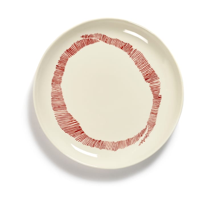 Piatto Ottolenghi Feast S Ø19 cm confezione da 2 - White stripes-red - Serax