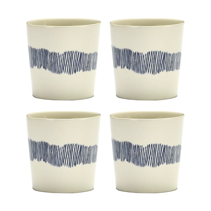 Tazza da caffè Ottolenghi Feast 25 cl confezione da 4 - White stripes-blue - Serax