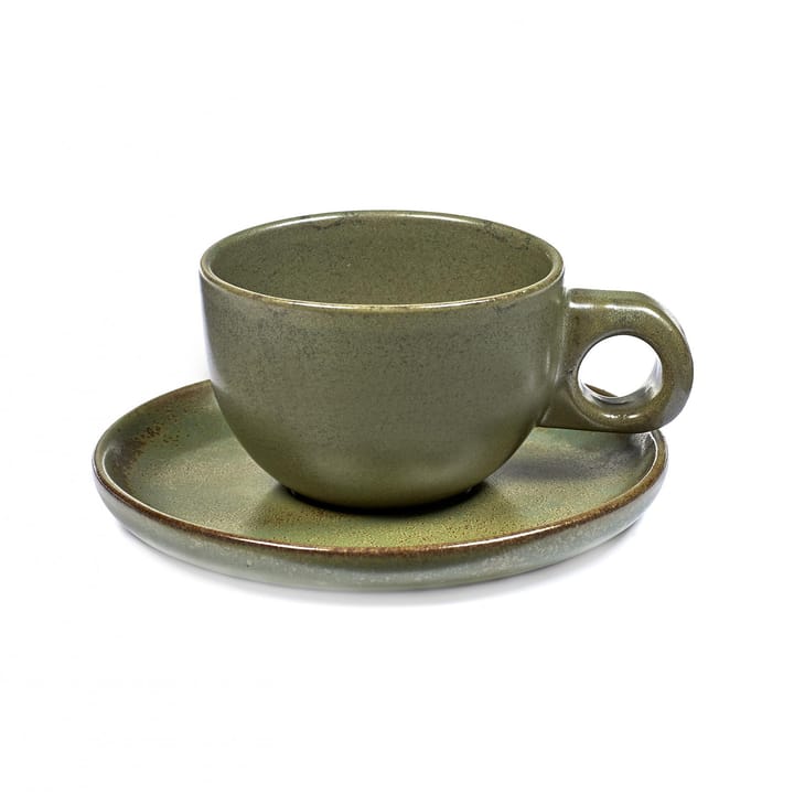 Tazza da caffè Surface con piattino 13 cl, camogreen Serax