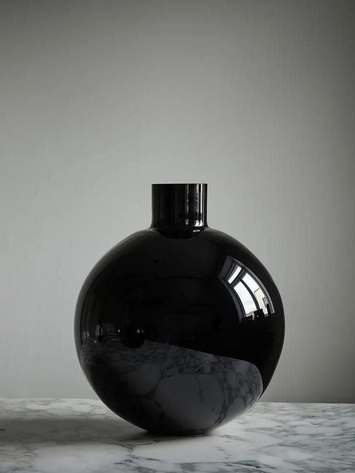 Vaso Pallo, Nero 37 cm Skrufs Glasbruk