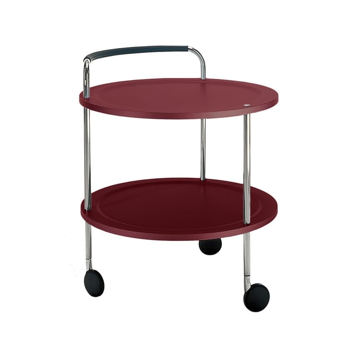 Carrello di servizio Trolley Round basic - rosso vino, struttura cromata - SMD Design