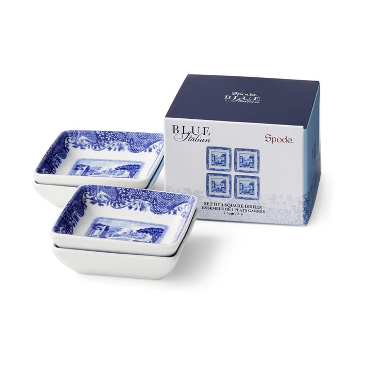 Piattini Blue Italian 8x8 cm confezione da 4 - Blu-bianco - Spode