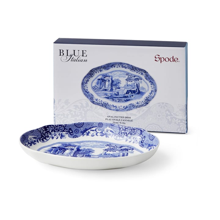 Piatto ovale Blue Italian 14x21 cm - Blu-bianco - Spode