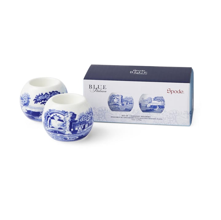 Portalumini Blue Italian confezione da 2 - Blu-bianco - Spode