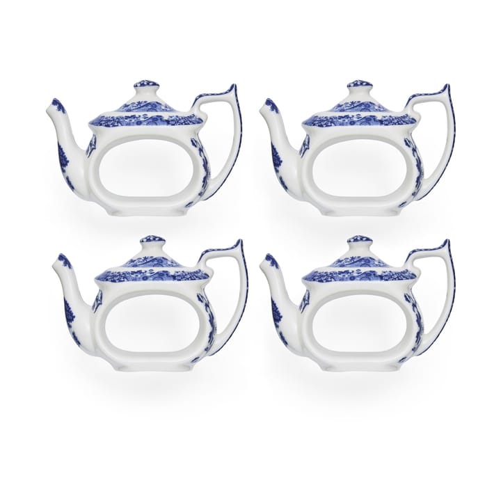 Portatovaglioli Blue Italian confezione da 4 - Blu-bianco - Spode