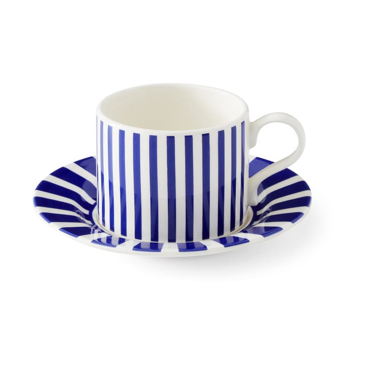 Tazza da tè Steccato 29 cl e piattino Ø15,5 cm - Blu-bianco - Spode