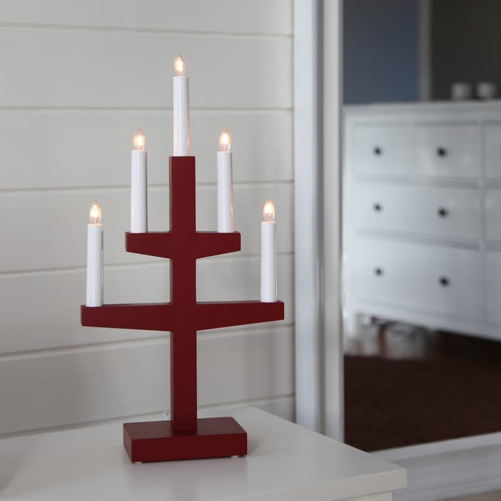 Arco di candele dell'Avvento Trapp 46 cm - Rosso - Star Trading