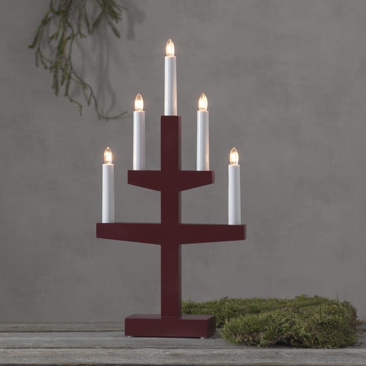 Arco di candele dell'Avvento Trapp 46 cm - Rosso - Star Trading