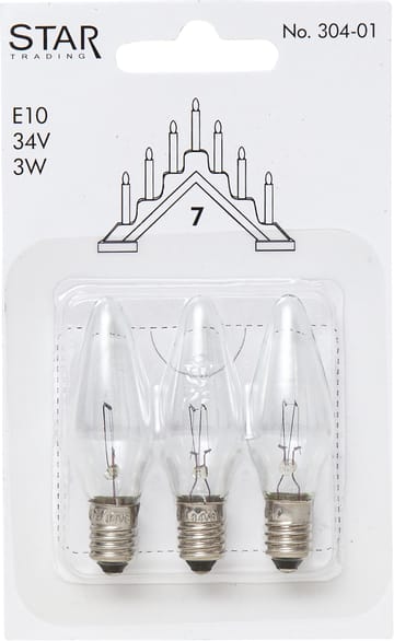 Lampadina di ricambio E10 Star Trading, in confezione da 3 - 304-01 (7 bracci) - Star Trading