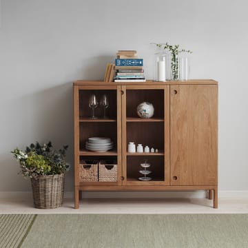 Credenza alta Prio - Rovere oliato naturale, anta in vetro - Stolab