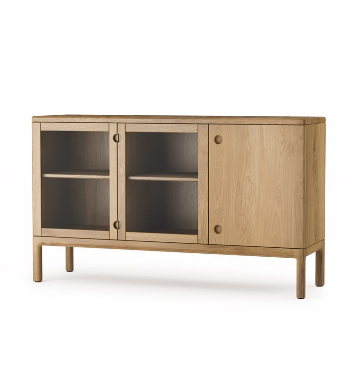 Credenza media Prio - Rovere oliato naturale, anta in vetro - Stolab