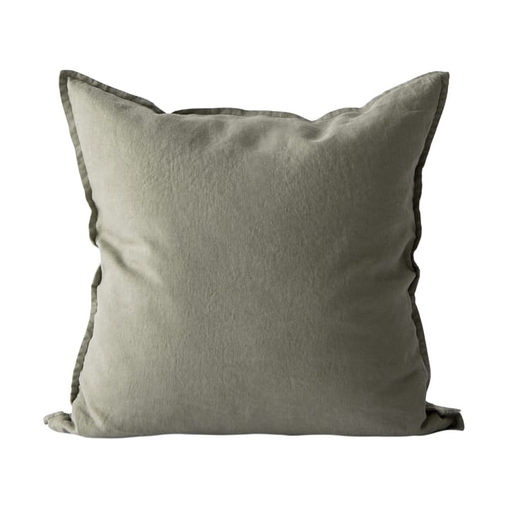 Federa Washed Linen 50x50 cm - Verde oliva - Tell Me More