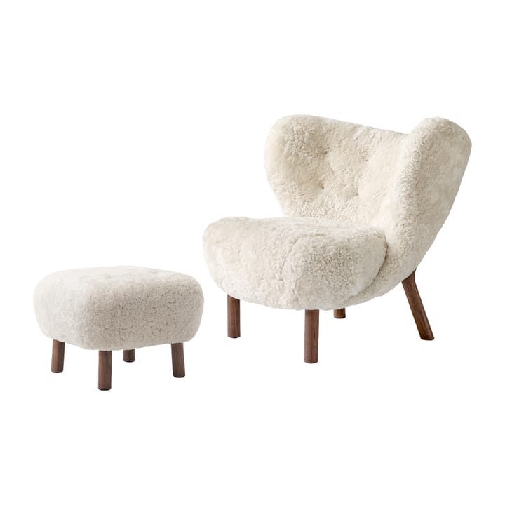 Poltrona Little Petra VB1 con pouf incluso ATD1 - Noce oliato, Moonlight - &Tradition