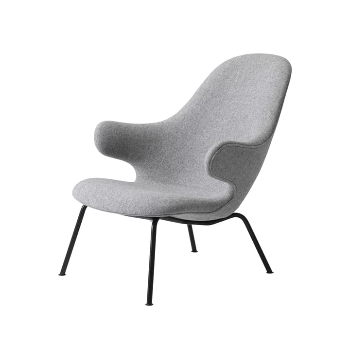 Poltrona lounge Catch JH14 - tessuto hallingdal 110 grigio, acciaio laccato nero - &Tradition