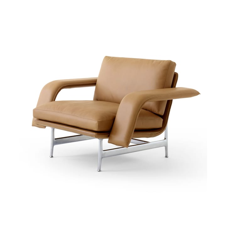 Poltrona lounge Meantime AV29, Pol. aluminium-Noble leather cognac &Tradition