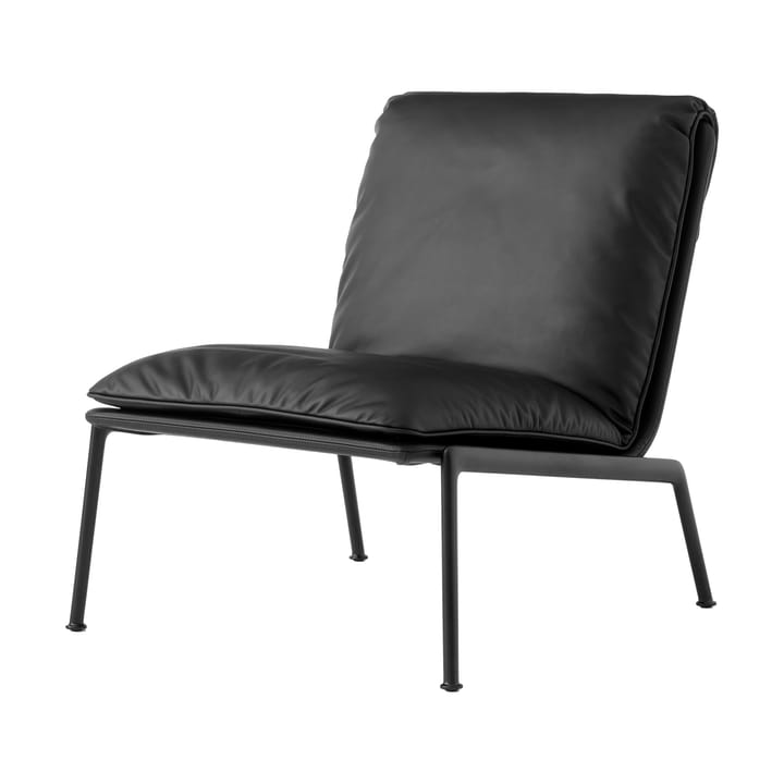 Poltrona lounge Muno LN18, Dark chrome-Noble leather Black &Tradition