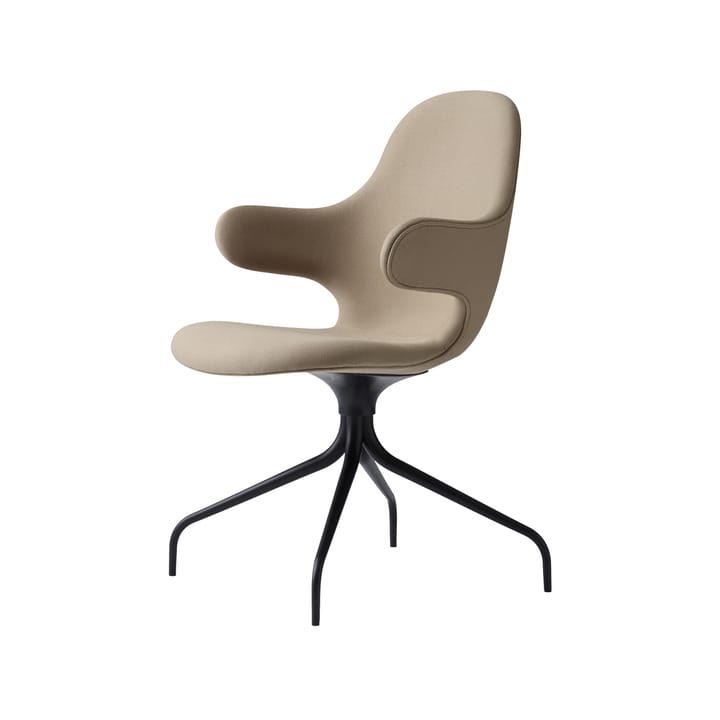 Sedia da ufficio Catch JH2 - tessuto steelcut 255 beige scuro, base girevole nera - &Tradition