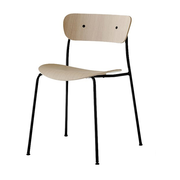 The Dining Chair, Sedia, Rovere Grigio Sirka - Pelle Nera Mater