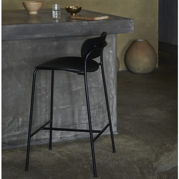 Sgabello da bar Pavilion AV7 - rovere laccato nero, base in acciaio - &Tradition